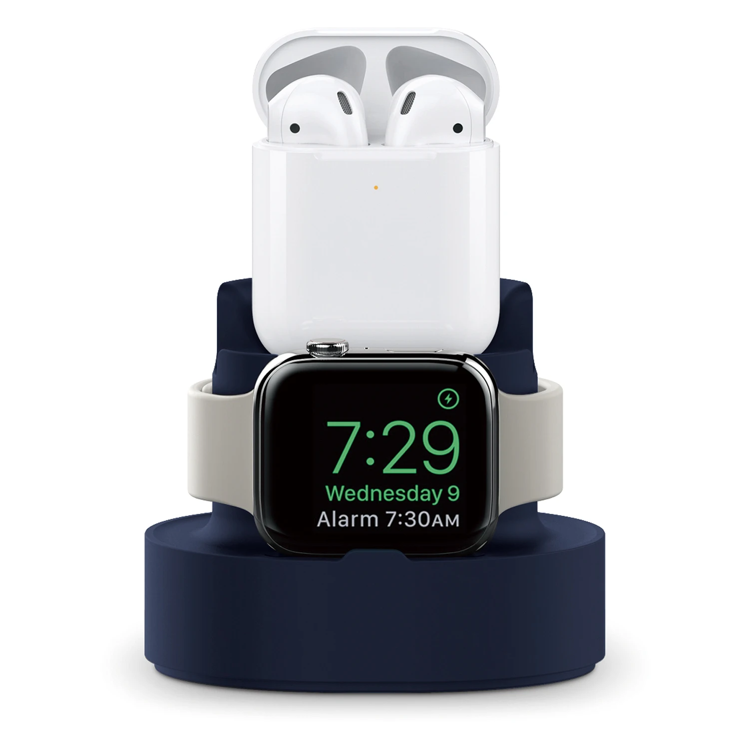 

Premium Silicone charger holder for airpods iphone iwatch Portable Desk Wireless charger frame high quality soft horizonal stand