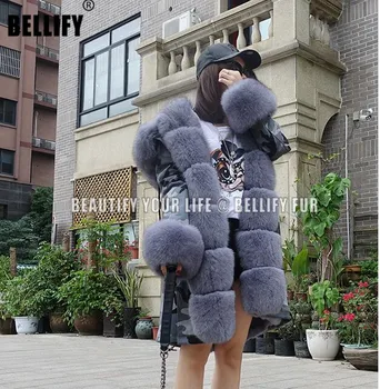 GĂŒnstige Top QualitĂ€t Luxus Britischen Stil Lange NatĂŒrliche Fuchs FĂŒr Mit Kapuze Parka Luxus Damen Echte Rex Kaninchen Pelz GefĂŒttert Parka GroĂhandel