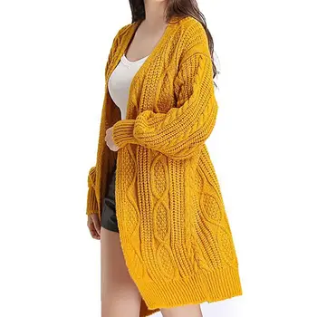

Cardigan Plus Size Loose Knitted Sweaters Female Coat Lantern Sleeve Open Stitch Jumper casual Cardiga Women Long Sweater coat