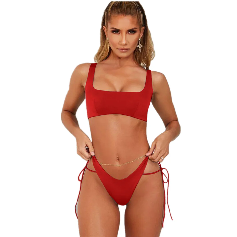 

Brazilian Bikini Swimsuit Women Thong Bikinis Set Push Up Bikinis Wide Shoulder Strap Personality Swimwear Female Swim Suit