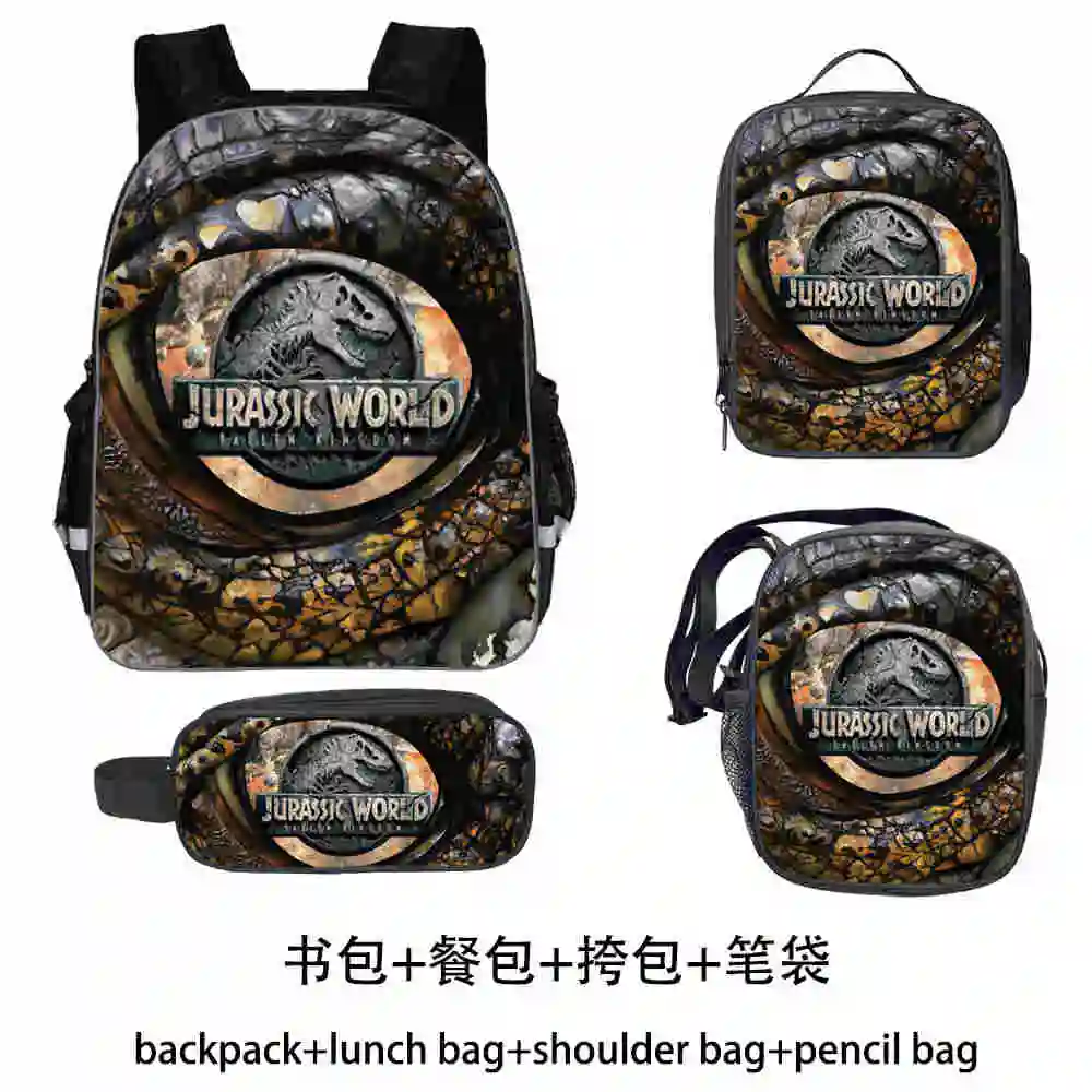 

Dinosaur Backpack Set Teenagers Boys Girls Toddler T-REX Cat Kid School Book Bags Men Women Rock Mochila Bolsa