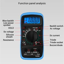 XL830L Handheld Digital Multimeter LCD Backlight Portable AC/DC Ammeter Voltmeter Ohm Voltage Tester Meter Multimetro
