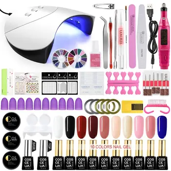 

COSCELIA 36W UV LED Nail Lamp Dryer Gel Polish Varnish Soak Off Manicure Set Electric Nail Drill For Nails Art Manicure Tools