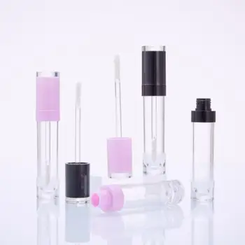 

1pc 5ml Empty Plastic Transparent Lipgloss Bottle Round Lip Gloss Tube Travel Use Lip Glaze Cosmetic Container Refillable Bottle