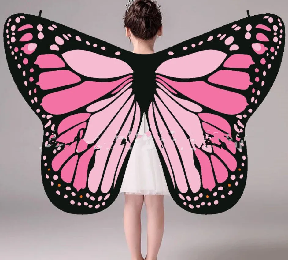 Карнавальный женский монарх Бабочка крылья животное платье костюм с крыльями бабочки Nymph Pixie шаль мягкий шифон - Цвет: Pink