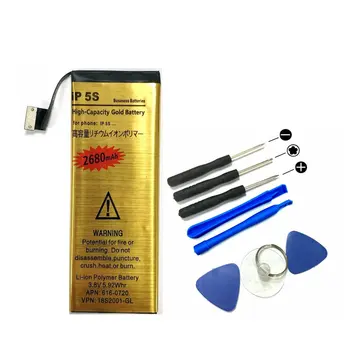 

New 2680mAh Gold Li-ion Polymer Internal Battery + Screwdriver Tools Replacement For iPhone 5S Moible Phone