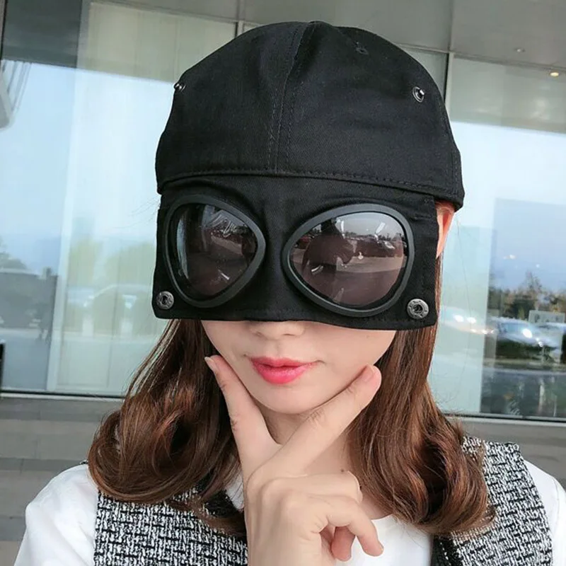 2019 New Pilot Glasses Baseball Cap Sanpback Hat Boys And Girls Hip Hop