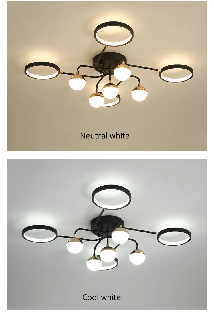 Nordic Modern Black Led Chandeliers Simplicity for Home Living Room Dining Table Loft Dining Room Restaurant Indoor Lighting crystal ceiling lights