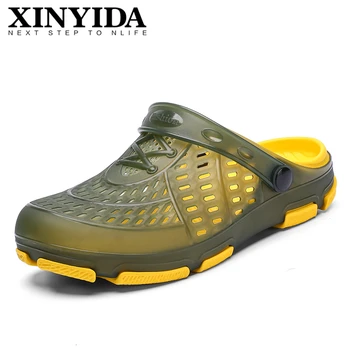 

Crocks Hole Shoes Slip On Breathable Garden Casual Rubber Clogs For Men Male Sandals Summer Slides Crocse Swimming Jelly Shoes