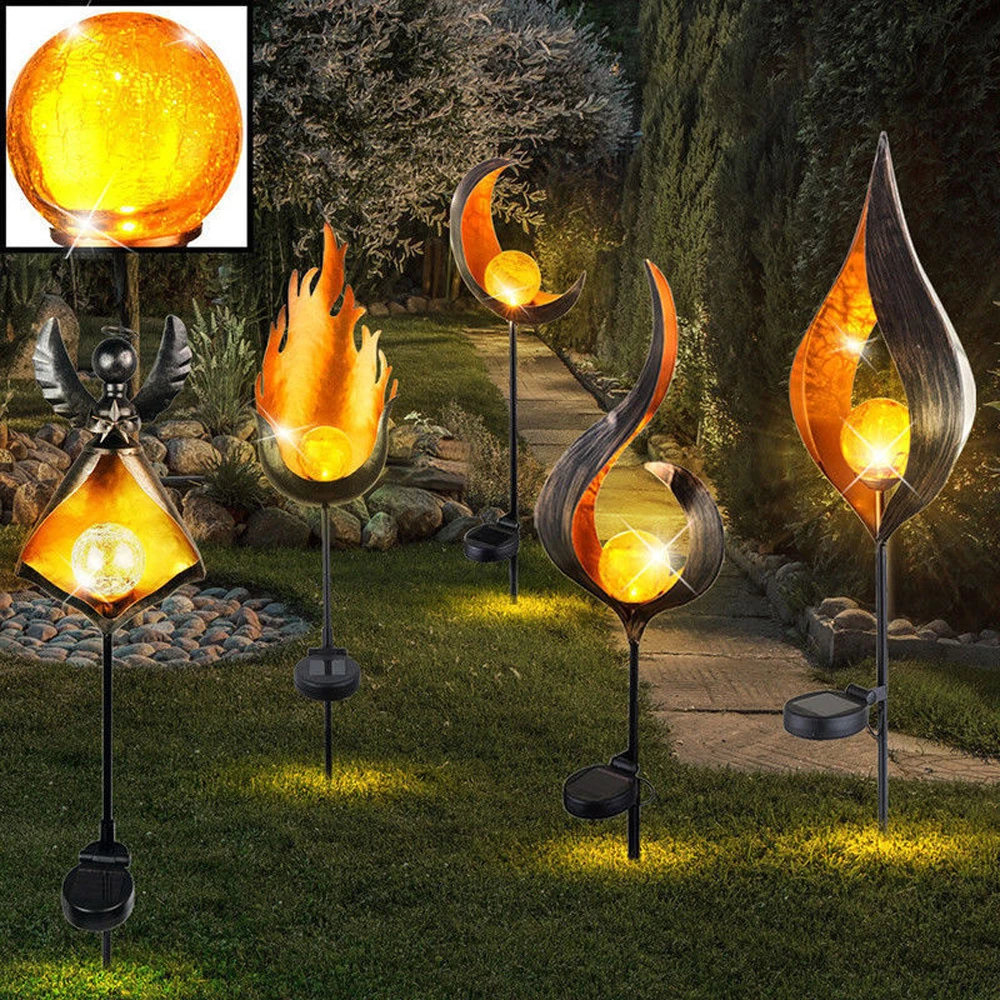 Solar Flame Effect Outdoor Lights Ip65 Solar Garden Lights Flame