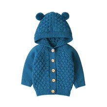 Новое поступление, детский осенний хлопковый свитер с плюшевыми помпонами для маленьких мальчиков и девочек, верхняя одежда, пальто, одежда