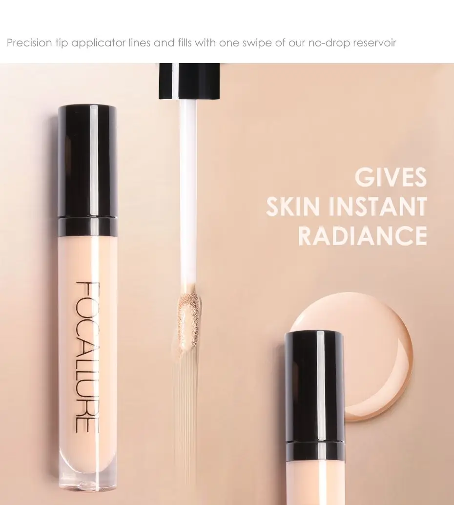 FOCALLURE Makeup Liquid Face Concealer 7 Colors Full Coverage Cream Waterproof Professional High Quality Base Women Cosmetic