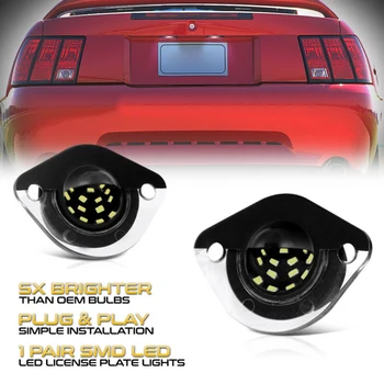 

Car License Plate Light Auto 1 Pair White 6000K For Ford Mustang 94-04