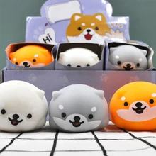 Shiba Inu Vent Decompression Squishy Ball Kawaii Anti Anxiety Stress Relief Bouncy Ball Pinch Fidget Toy Creative Gift for Kids