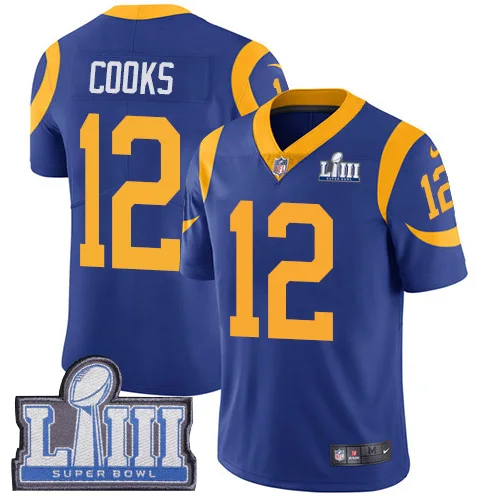Супер Rams Bowl Лос-Анжелес Джерси 30 Тодд Герли II 99 Аарон Дональд 18 Купер Kupp 12 Брэндин повара сшитые майки - Цвет: 18