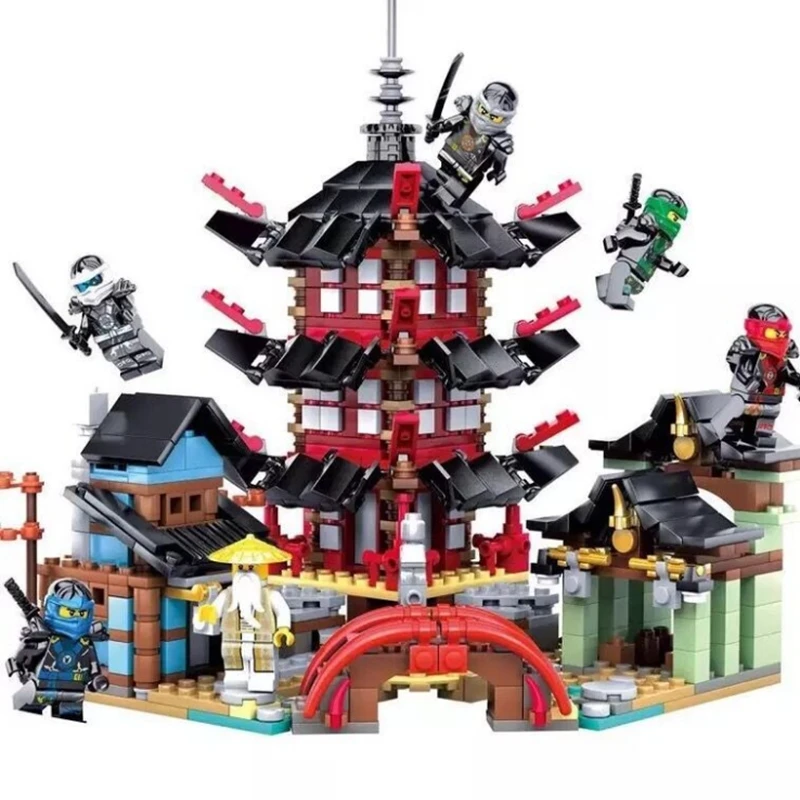 

2019 New Creative Ninjaly Temple Dragon Action Compatible Legoinglys Building Block Toy Ninja Urban Brick Toy Children's Gift