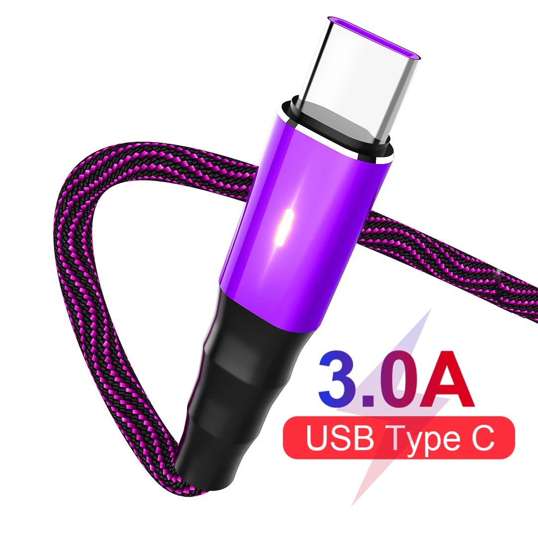 3A USB кабель Тип C для Samsung A70 S10 Huawei P30 lite QC3.0 Micro Мобильный телефон зарядное