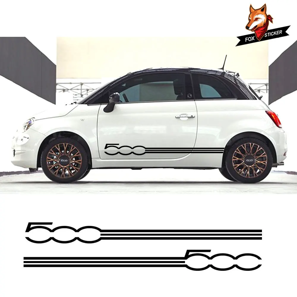 Auto Long Stripe Side Body Decal Car Door Wasit Line Sticker Graphic Livery Badge for Abarth Fiat 500 Punto | Автомобили и