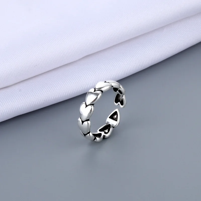 Vintage Ancient Silver Color Happy Smiling Face Open Rings for Women Punk Hip Hop Adjustable Ring Fashion Jewelry Best Gift 13