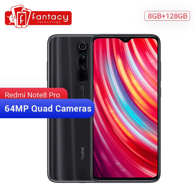  Global ROM Xiaomi Redmi Note 8 Pro 8GB 128GB 64 MP Quad Cameras MTK Helio G90T 6.53'' FHD+ Display 