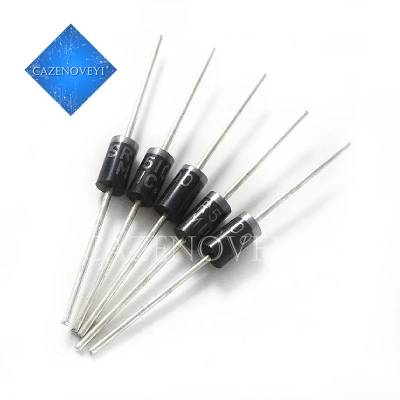 20pcs/lot SR5100 SB5100 5A 100V DO-27 In Stock afbeelding