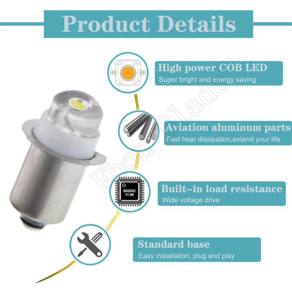 P13.5s LED Lamp 1/2 Pcs For Maglite 0.5W PR2 PR3 Warm/White Flashlight Bike Spot Bulb 3V 4.5V 4.8V 6V 12V 18V 24V Torch Light led lights led bulbs