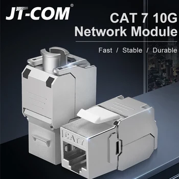 

Cat7 Toolless RJ45 Network Module Shielded FTP Zinc Alloy Module Straight-Throustgh Keystone Jack Network Connector RJ45 Adapter