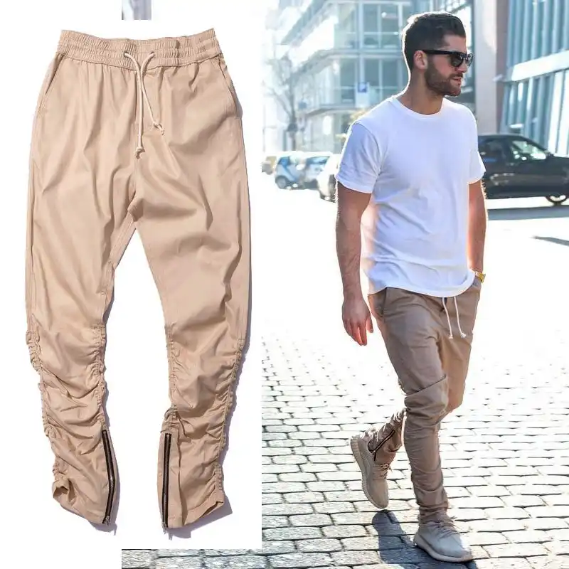 slim khaki joggers