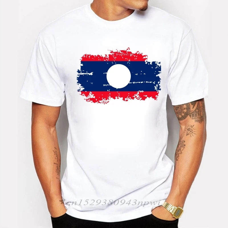 Мужские футболки с флагом Лаоса 2019 летние модные брендовые дизайнерские