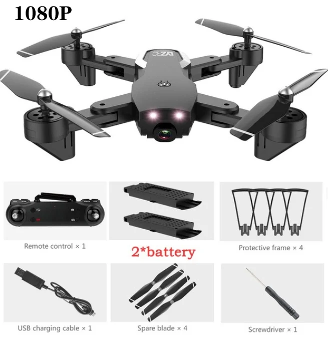 Black 1080P 2B L107 Дрон 4K 2,4G wifi FPV с широкоугольной двойной HD камерой RC вертолет игрушка 20 минут долгое время полета складной портативный - Цвет: Black 1080P 2B