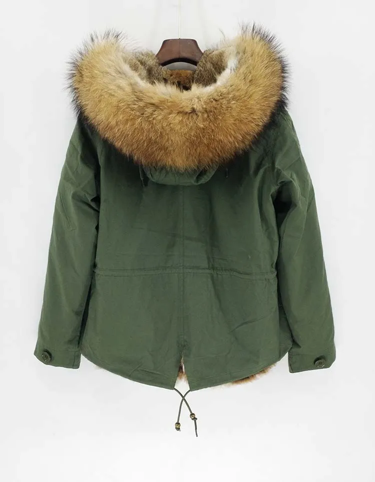 Новая мода Мужская зимняя верхняя одежда теплая куртка подкладка из натурального кроличьего меха с большим натуральным мехом енота воротник натуральный мех пальто
