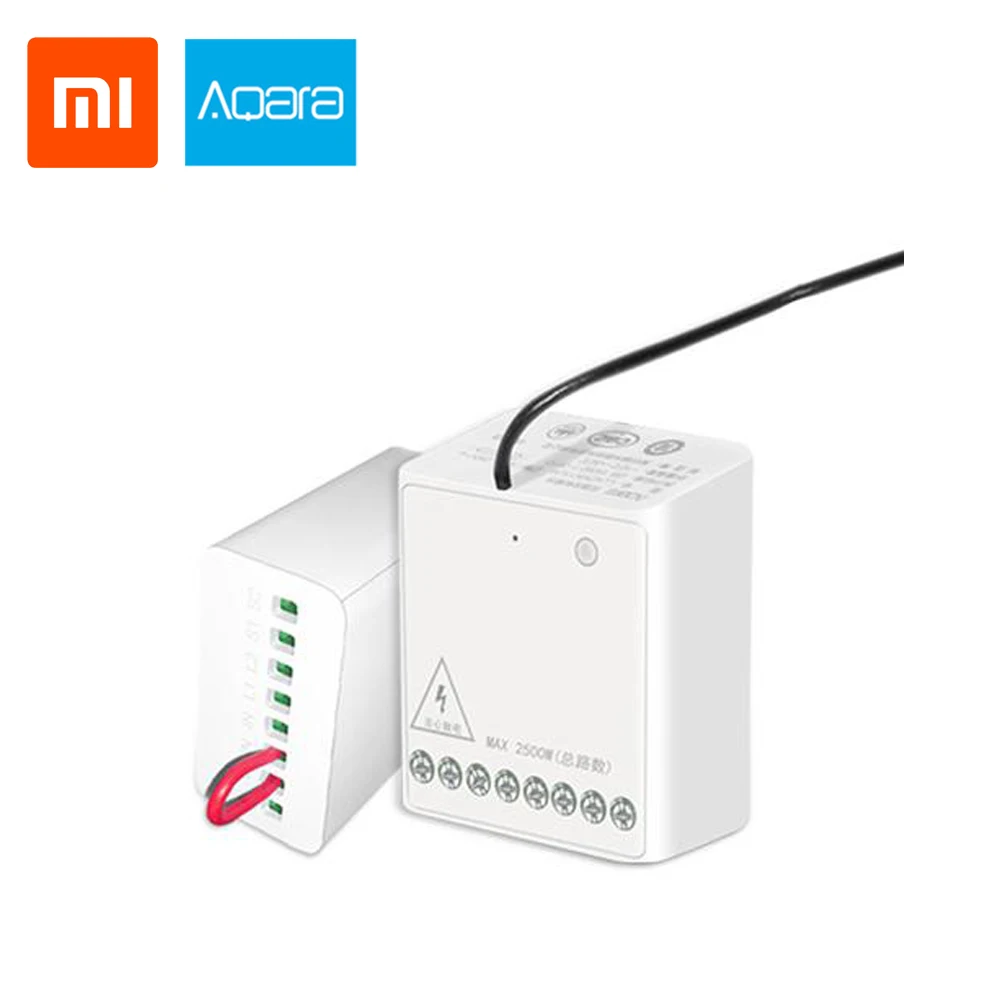 

Original Xiaomi Aqara Wireless Relay Module Two-way Control Double Channels Switch Plug Controller Smart Light For Mi Home app