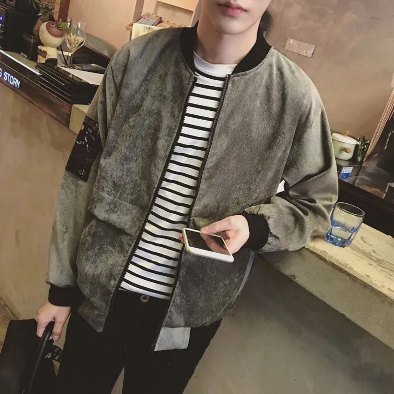 

2017 New Style Spring And Autumn Autumn Men's Korean-style Jacket Corduroy Baseball Collar Casual Coat MEN'S Casual Jacket