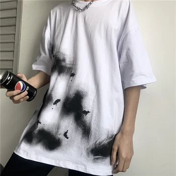 

Summer Tie-dye T Shirt Men's Printed Casual Cotton Short-sleeved T-shirt Men Streetwear Wild Loose Hip Hop Tshirt Mens Tops
