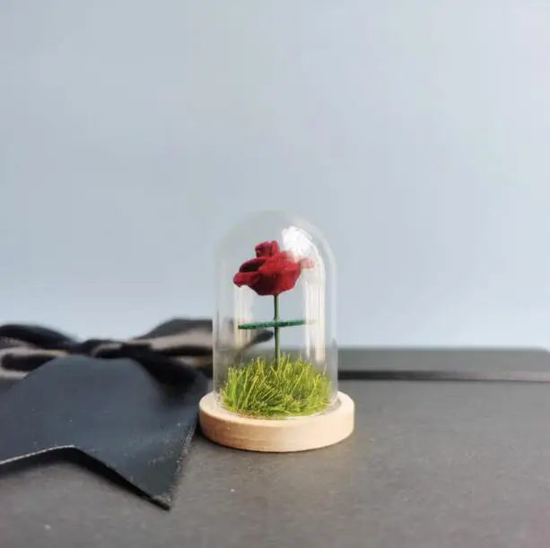 15/18pcs Mini Glass Dome Cloche With Wooden Base Jar Display Stand Terrarium Bottle Display Flower Home Decor Dust Cover Box 4