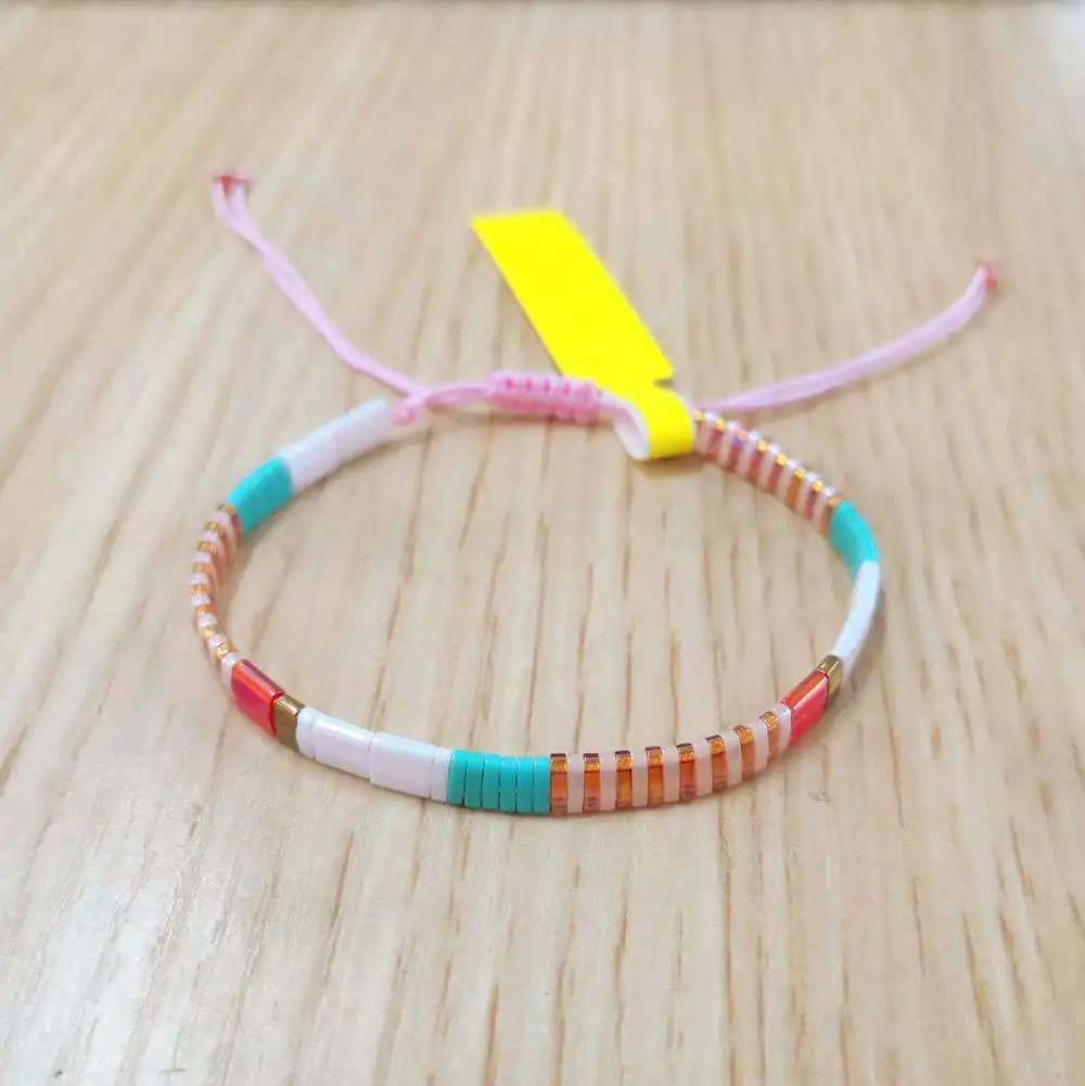 Go2boho Тила бусы браслет богемный Delica MIYUKI браслеты для женщин Boho красочные Pulseira Mujer Отрегулируйте летнее ювелирное изделие подарок - Окраска металла: MI-B190245A