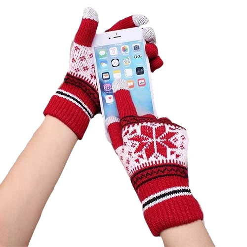 Type 3 H Лидер продаж Модные Guantes для мужчин и женщин зимние теплые перчатки вязание снежинка шаблон полный палец перчатки и варежки Luvas - Цвет: Type 3