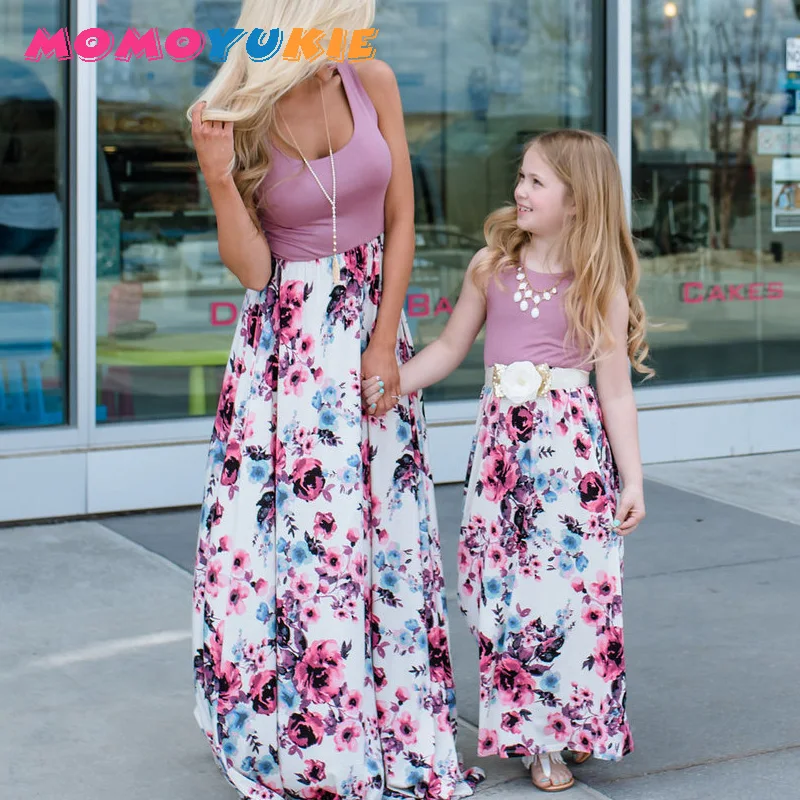 Best Price Family Matching Daughter-Dresses Mum Mommy Outfits-Look Me And Long Sleeveless Q5dNVq0A