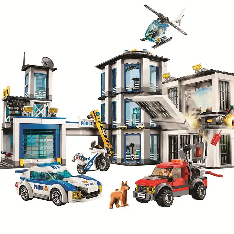 

New City Police Series Auto Transport Heist Building Blocks Trail Car Model Bricks Toys With Christmas 60143