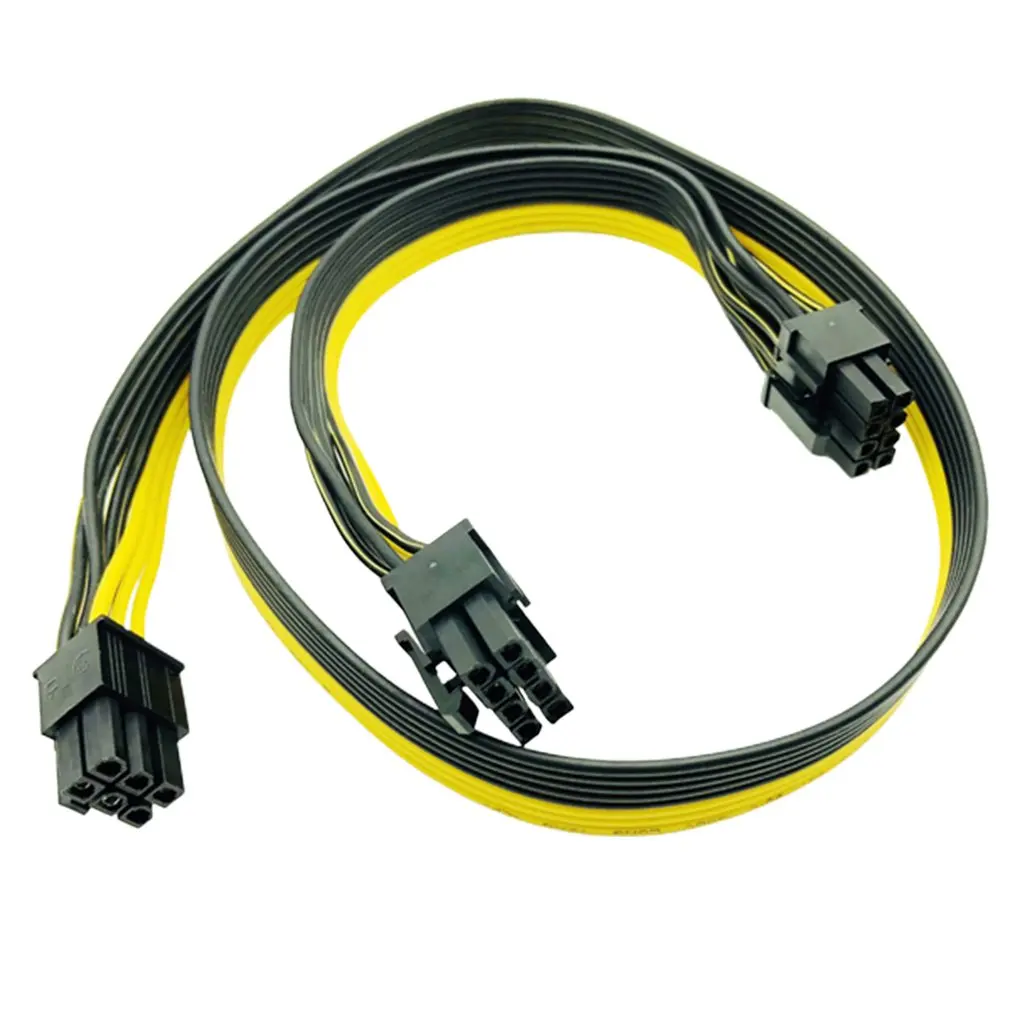 PCI e PCI Express 6Pin Male To Dual 8Pin 2 Port Male Adapter GPU ...