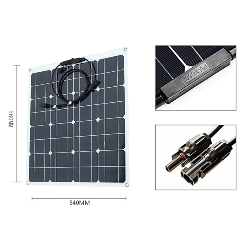 BEST50W 18V моно солнечные панели зарядное устройство для телефона автомобиля лодки
