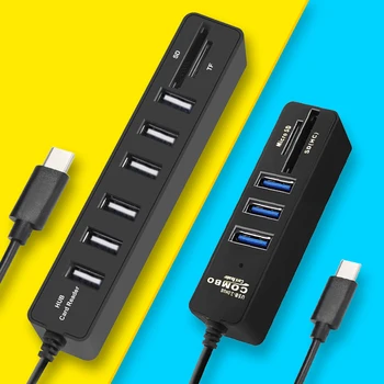 

Muiti USB Hub 3.0 USB C Hub USB Splitter 3.0 Type C Hub 3 Port USB-C Hab With SD Card Reader All In One For Computer Laptop Dock