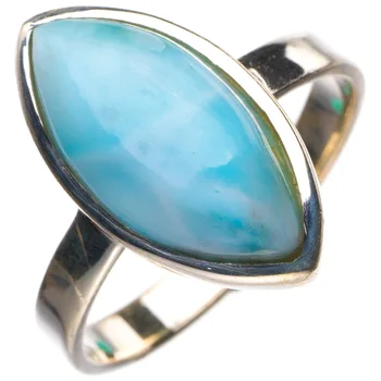 

StarGems Natural Caribbean Larimar Handmade 925 Sterling Silver Ring 9.25 D4678