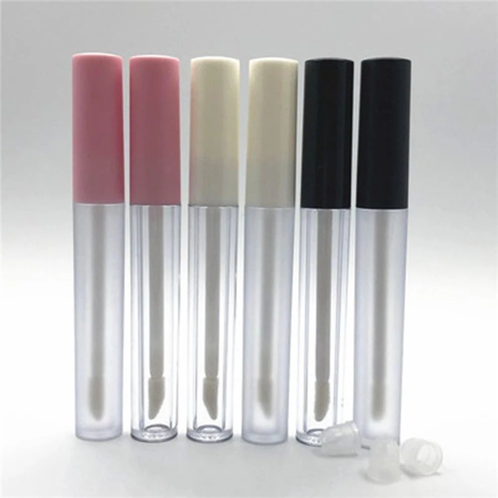 

1pc Empty Plastic Lipgloss Bottle Round Lip Gloss Tube Travel Use Lip Glaze Cosmetic Container Refillable Bottles Drop Shipping