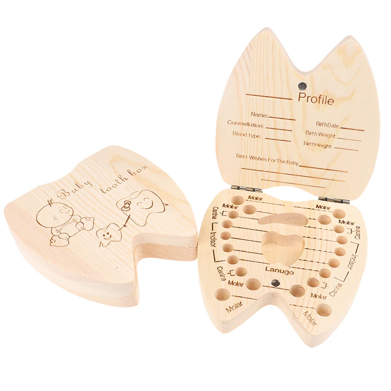Cajas organizadoras de dientes de madera para bebé, niña y niño, guardar Dientes deciduos, guardar recuerdos, regalo para bebé, 1 ud.