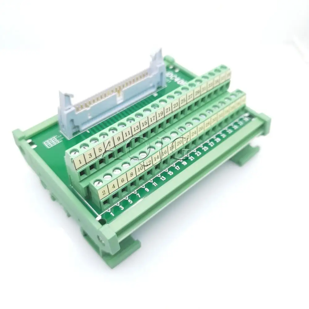 Breakout Masculino do Bloco Terminal Terminais do Relé do Plc Conector do Adaptador da Montagem do Trilho do Ruído Pin Idc40p Idc 40