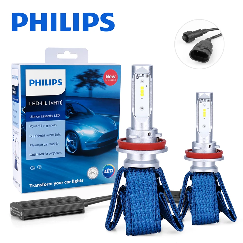Philips H11 Светодиодный H8 H16(JP) Автомобильный головной светильник, лампочки Ultinon эфирные 6000K противотуманный светильник nebbia luces светодиодный para Авто диодные лампы для автомобилей