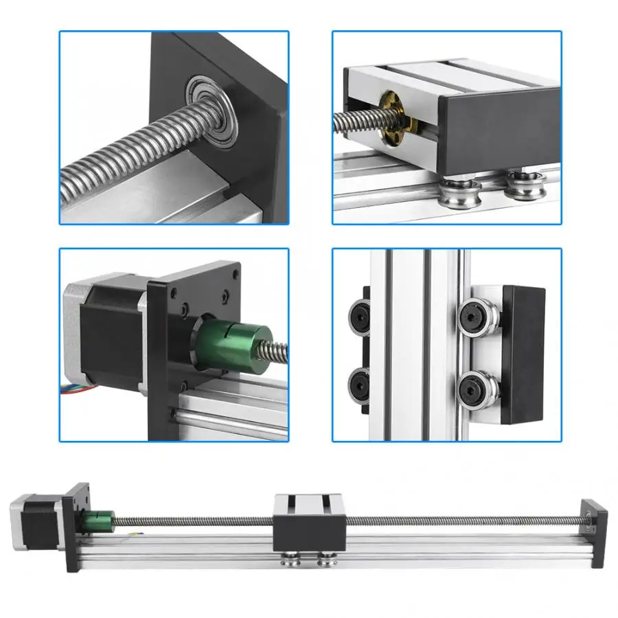 Шариковый винт направляющая 0808 раздвижной стол длинная Стадия привод направляющая с Nema17 42 Шаговый двигатель линейная направляющая части ЧПУ
