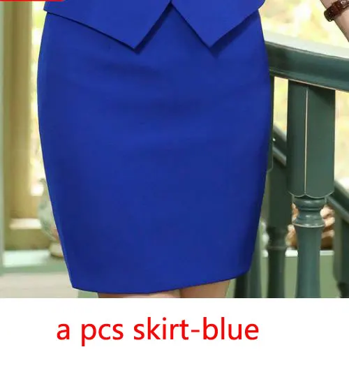 blue skirt IZICFLY стиль формальный жилет и жилет плюс размер женские костюмы бизнес с юбкой и курткой Брюки наборы офисная форма стили - Цвет: blue skirt