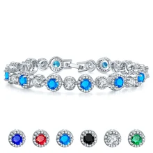 Роскошный Круглый ААА Циркон Серебряная металлическая цепь браслеты и браслеты для женщин вечерние хип хоп Ветер ювелирные изделия элегантность дамы подарок